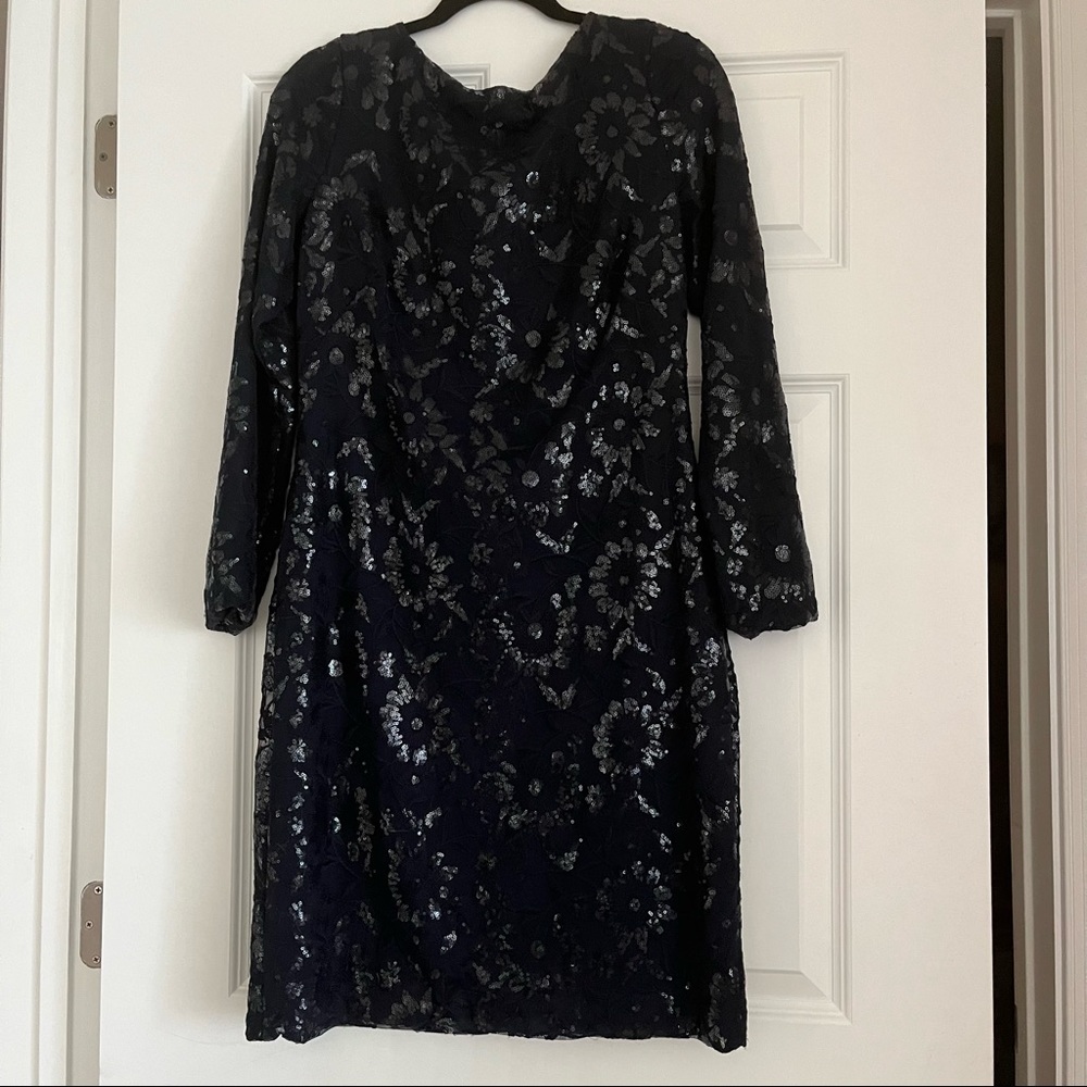 NEW Navy L/S sequin dress sz 14 LAUREN